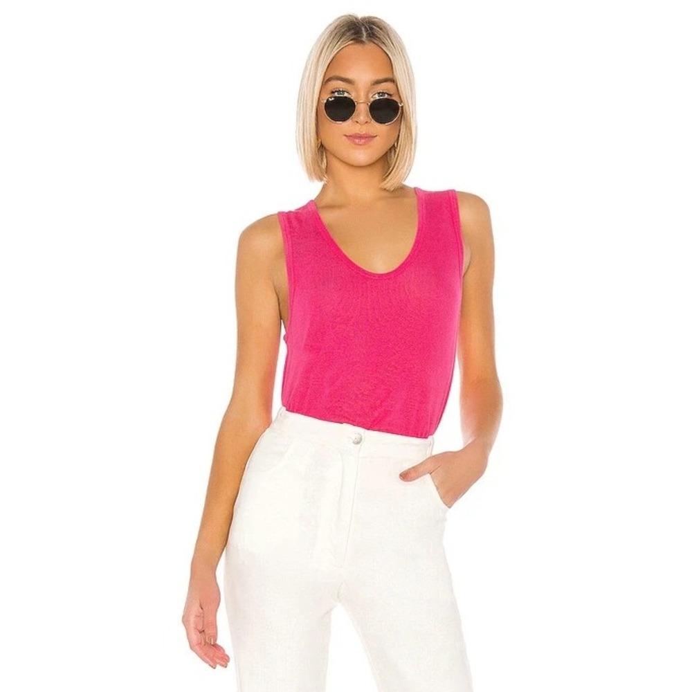 We the Free People Tank Top Large Pink Take the Plunge Sleeveless Knit